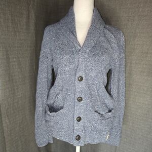 Hollister Mens Heather Blue Cardigan XS